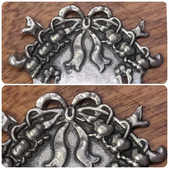 vtg Elias Artmetal, INC Fine Pewter neoclassical heart bookmark - Picture 3 of 5